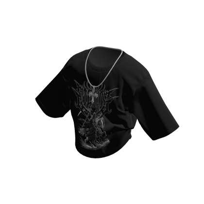 Eternos Graphic Shirt w/ Silver Cross Chain