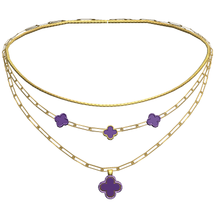 Layered Purple Clover Necklace 3.0 