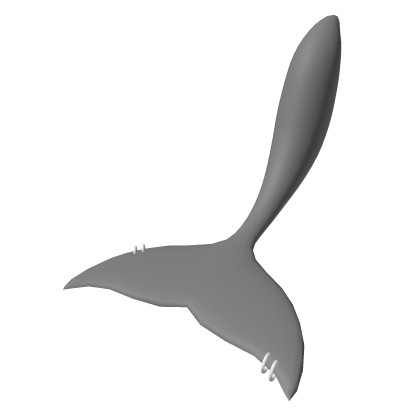 Grey shark tail w silver piercings