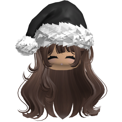 ♡ Cute Christmas Girl Pigtails w/ Face (Brown) Roblox item