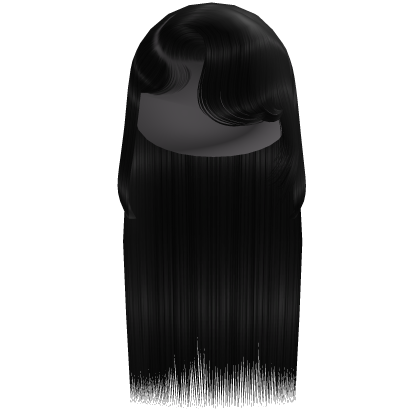 Sleek Side Swoop Bang Straight Hair (Black)