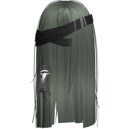 Creepy Zombie Green Monster Hair w  Black Bandages Roblox item