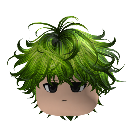 Y2K Toxic Green Messy Hair Emo Roblox item