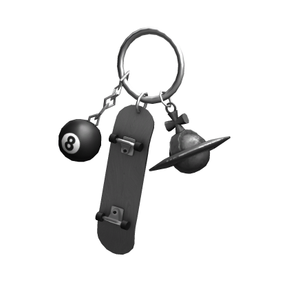 Grey Y2K Skater Keychain