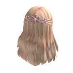 🍀Preppy Braided Blonde Hair w Pink Flower Clip