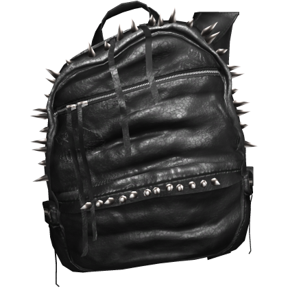 Off Shoulder Black Spiked Leather Backpack