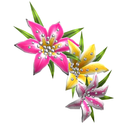 Pink Tropical Hair Liliy Flowers Summer Gyaru Roblox item thumbnail