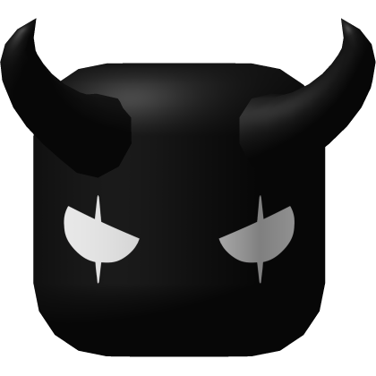 Halloween Evil White Eyes Demon Head with Horns