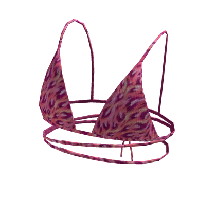 Summer Bikini Top Pink Leopard thumbnail