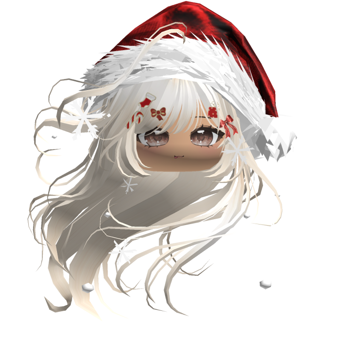 Windy Anime Hair w/Santa Hat (Yellow)