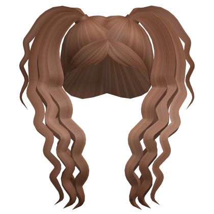 Brown Hair Girl Ponytails Curly Crimped Long zae Roblox item