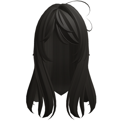 ♡ ꒰ Long cute messy fluffy moe hair in dark brown Roblox item