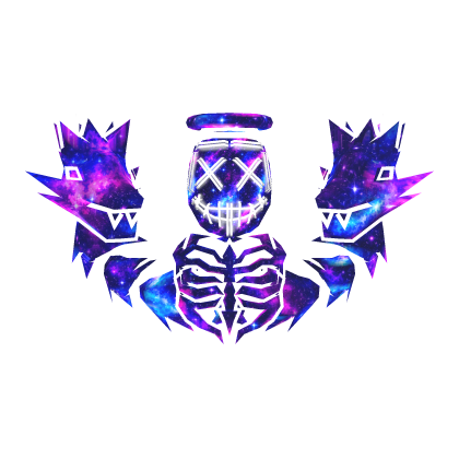 Cartoony Galaxy Halo Mask Skull Dragon Combo Roblox item