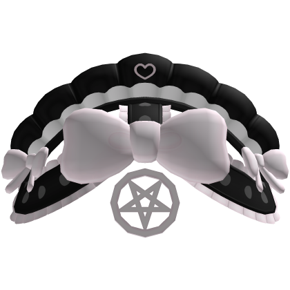 Creepy Cute Gothic Ruffled Headress in Pink & Blac Roblox item