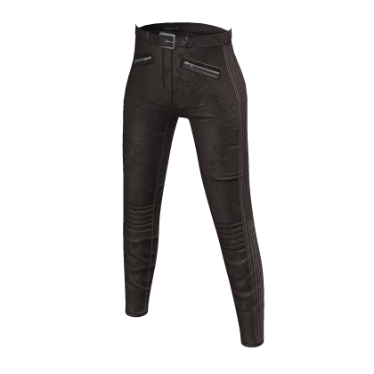 Brown Grunge Distressed Leather Biker Pants
