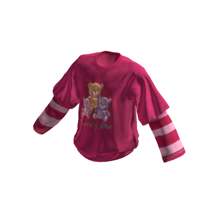 💜 Lovely Bear Layered Graphic Tee_ Pink thumbnail