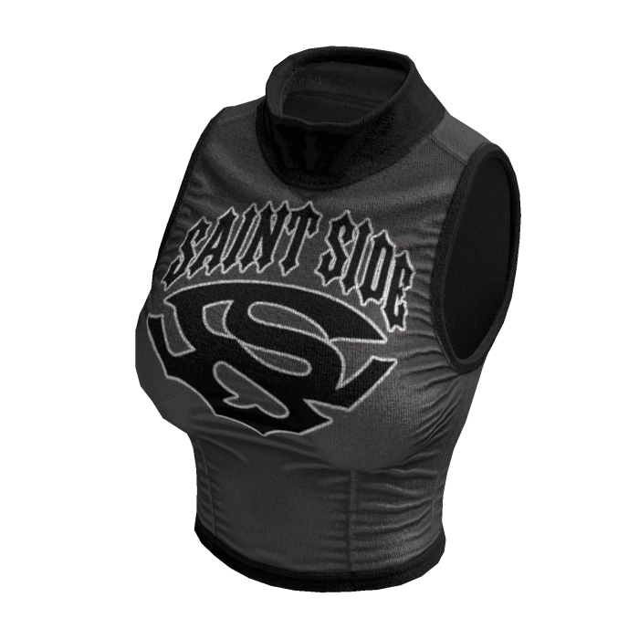 Sleeveless Y2K Top (Grey Black)