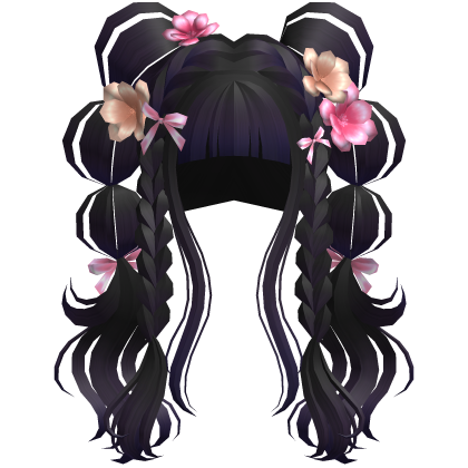Blossoming Angelic Floral Curly Pigtails Purple