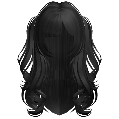 ♡ black adorable doll long hair & curly pigtails