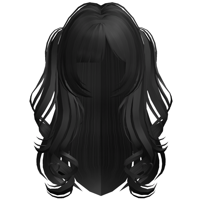 ♡ black adorable doll long hair & curly pigtails