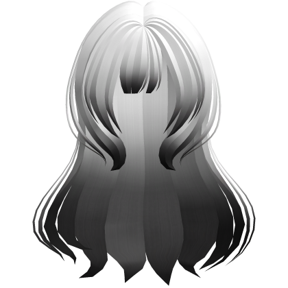 long 2000s moe fluffy anime hair white black Roblox item