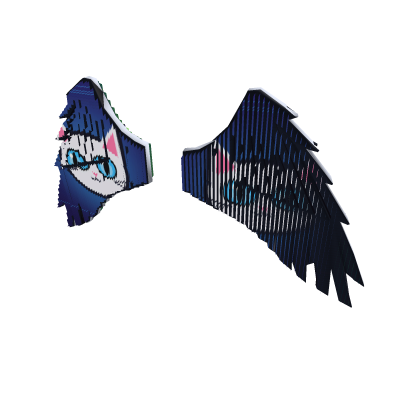 Glitchy Cat Face Wings 