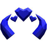 Blue Heart Gem Horns