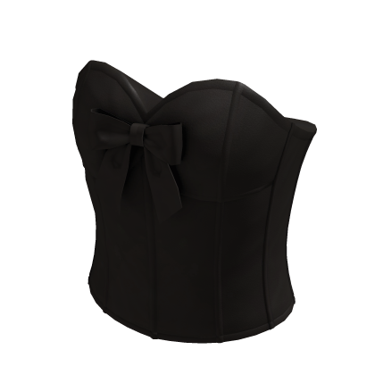 Coquette Bow Lace Up Corset Top (Black)