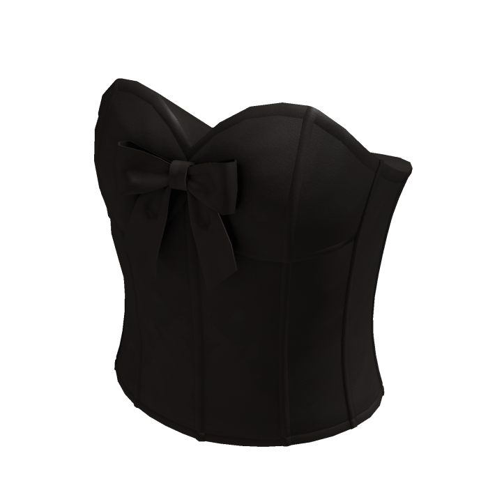 Coquette Bow Lace Up Corset Top (Black)