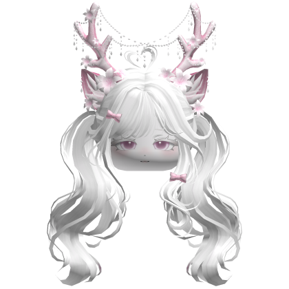 Ethereal Christmas Fairy Fawn Pigtails w/ Antlers