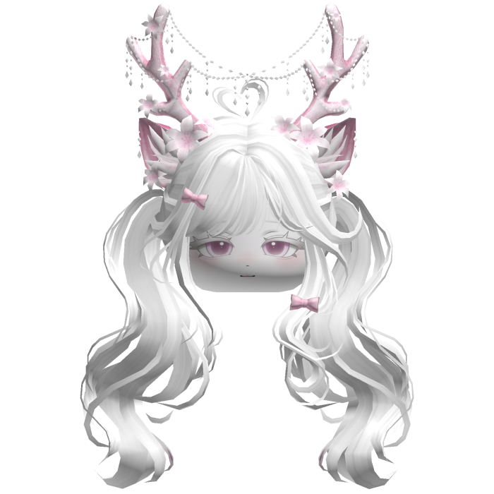 Ethereal Christmas Fairy Fawn Pigtails w/ Antlers