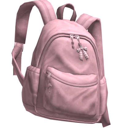 Pink Canvas Backpack with Gingham Bow [3.0] 
