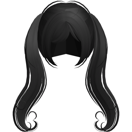 ♡ heart curled shy dolly pigtails in black