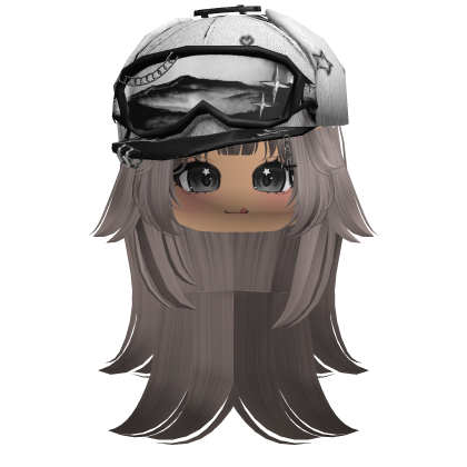 Ash Tilted Goggles Cap Girl Hair