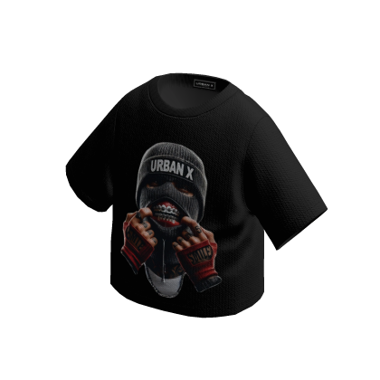 URBAN X Y2K Boxy Iced Out Grillz Balaclava Shirt thumbnail