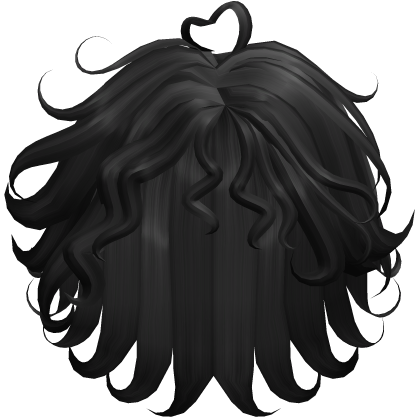wavy wolfcut black heart boy hair mullet anime Roblox item