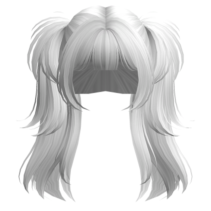 Cute Gyaru Messy Pigtails (White)
