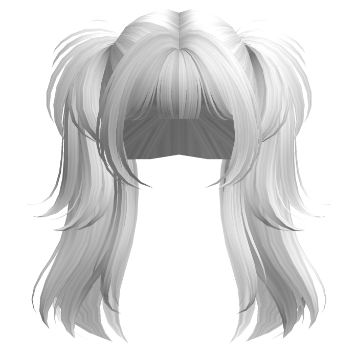 Cute Gyaru Messy Pigtails (White)