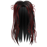 Black and Red Tied Braids Long Hair