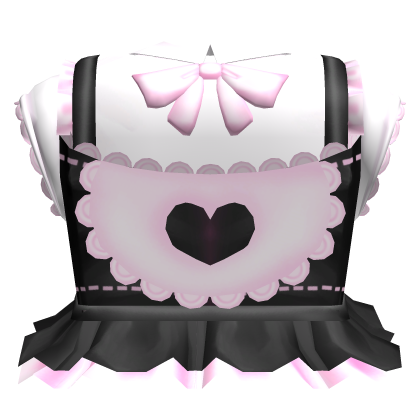 cutesy pink heart apron ruffle maid dress Roblox item