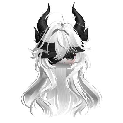 Horned Anime Demon Wolfcut (White)