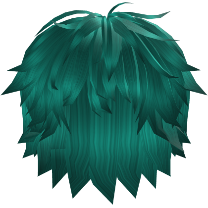 Teal Spiky Messy Fringe Hair