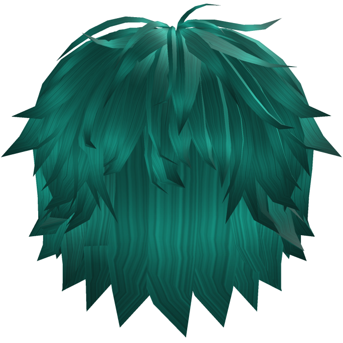 Teal Spiky Messy Fringe Hair