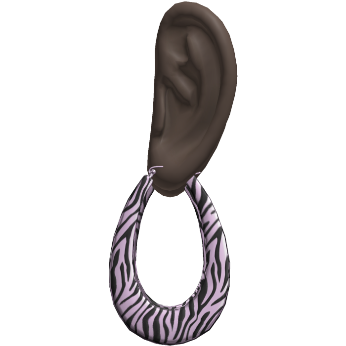 Purple Zebra 2000s Teardrop Earrings Ears
