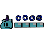 Cute Chibi Bear 8-Bit Health Bar
