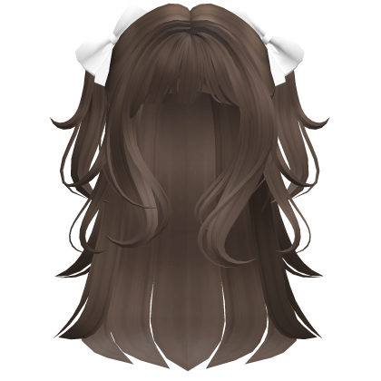 Kawaii Half Up Pigtails Bows Hair (Brown) Roblox item