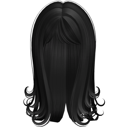 long swirly curly vamp haircut bangs black Roblox item