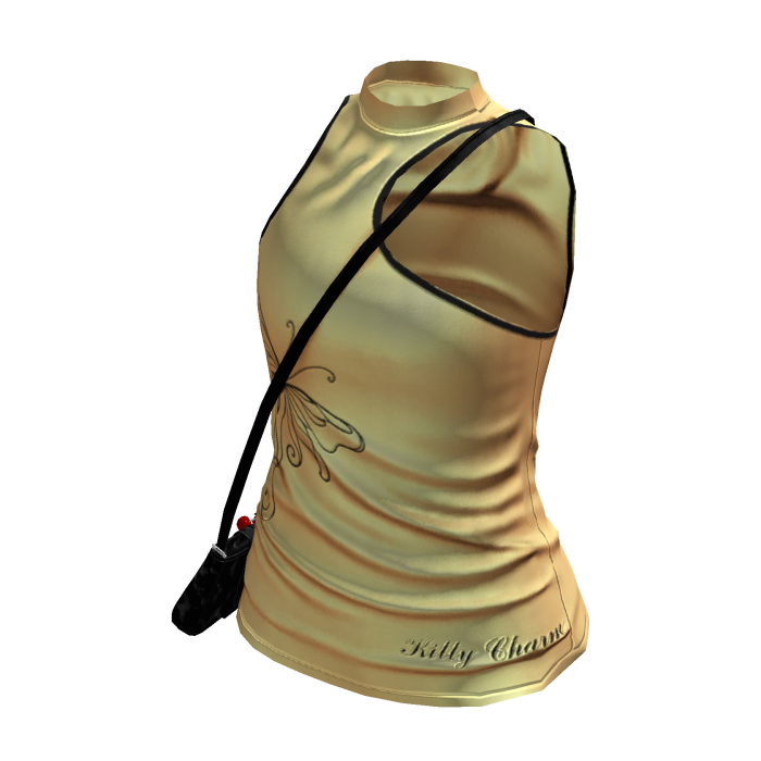 Y2K Asymmetric Top W/ Purse(Beige)