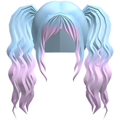 Cute Scene Gyaru Pigtails Long Wavy Blue Pink Roblox item