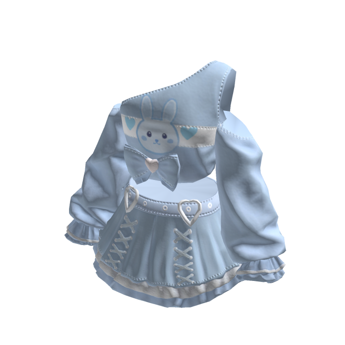 Light Blue Kawaii Bowdream Dollcore Shirt&Skirt